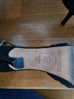 Jimmy choo cross over satin heels