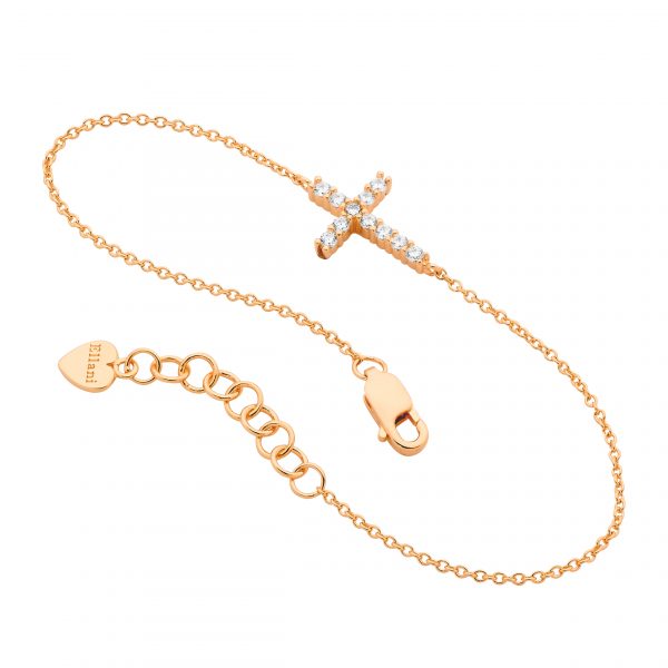 Ellani Rose Gold Cross Bracelet